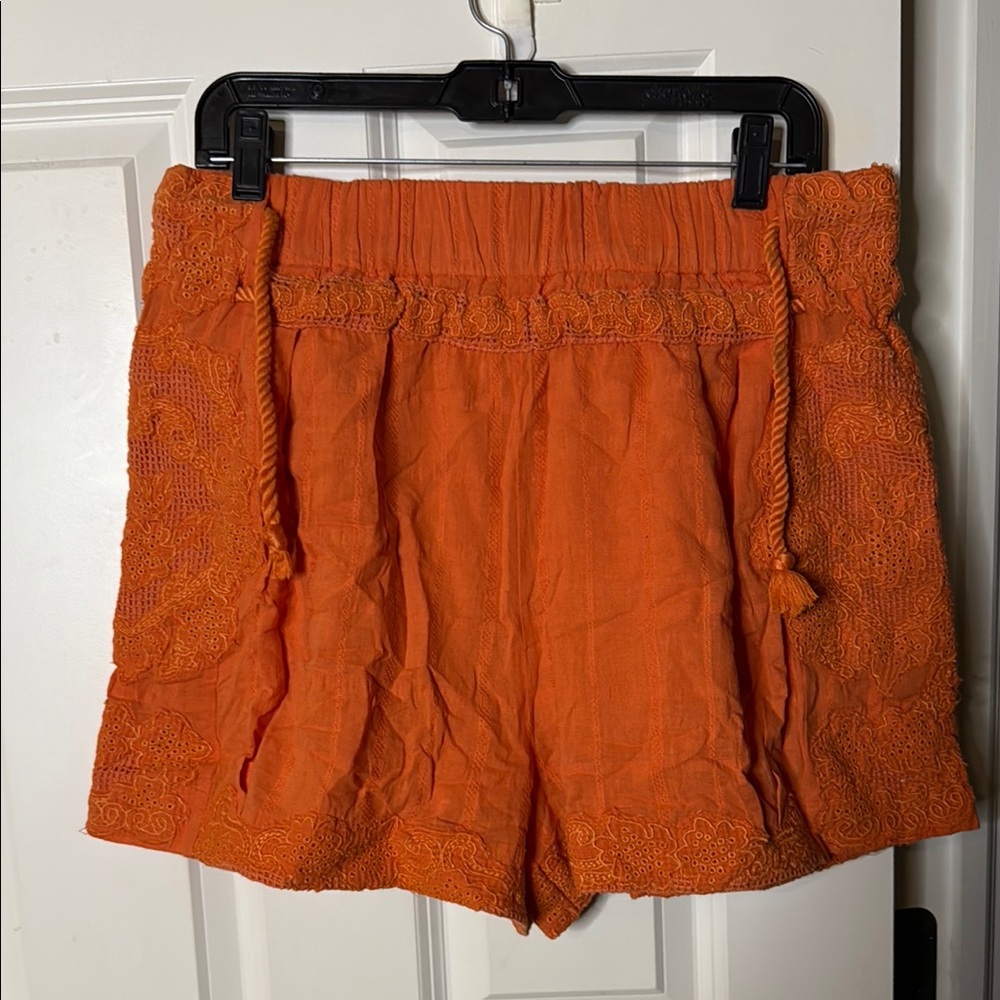 Free People Orange Shorts with Belt